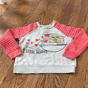 Star Wars Valentines Sweatshirt with Baby Yoda